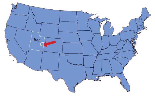 US map to Locate Arches